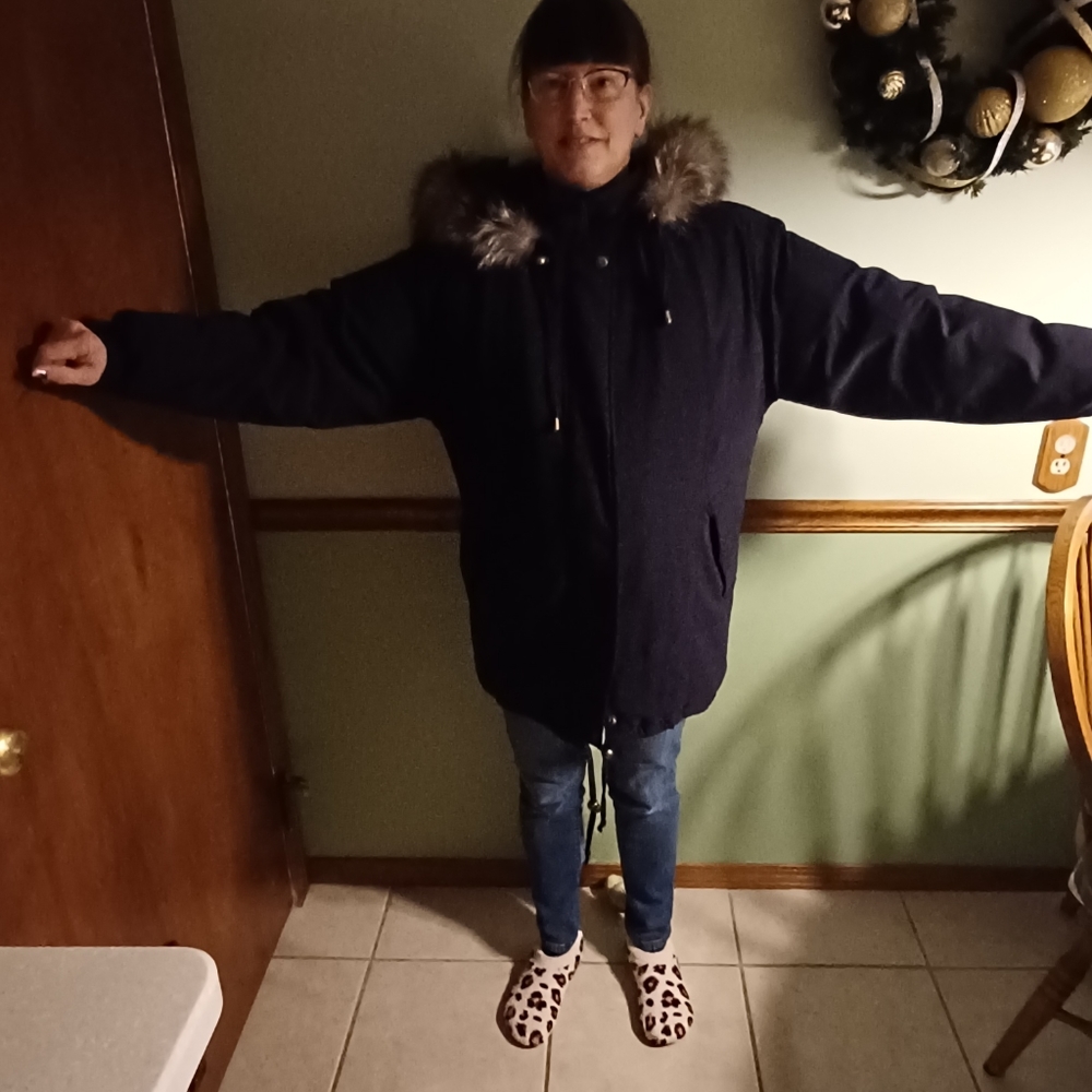 EUC Vintage Boundary Waters Down Filled Real Fur Trim Coat - Women's size Small - Picture 11 of 12
